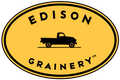 Edison Grainery Logo - a stamped image of a vintage black truck centered on a golden yellow oval, framed above and below by the words EDISON GRAINERY TM