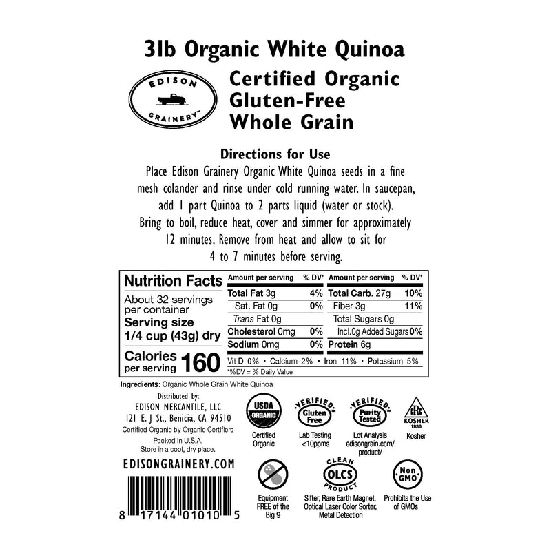 Organic, Gluten-Free White Quinoa